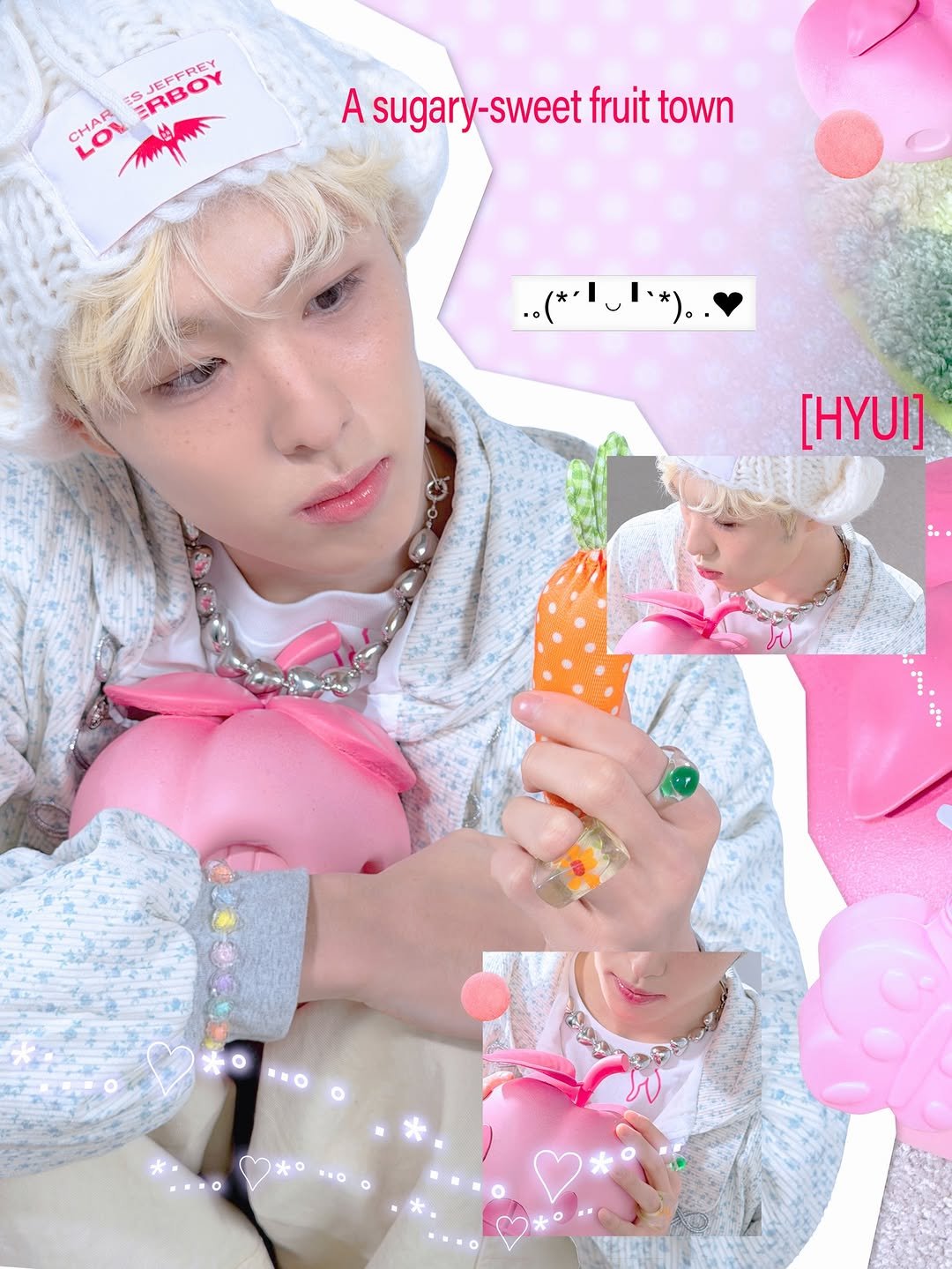 Photo by NEXZ on March 20, 2026. May be an image of text that says 'ES SJEFFREY ERBOY CHAR LO M は A sugary-sweet sugary sweet fruit town [HYUI] NO'.