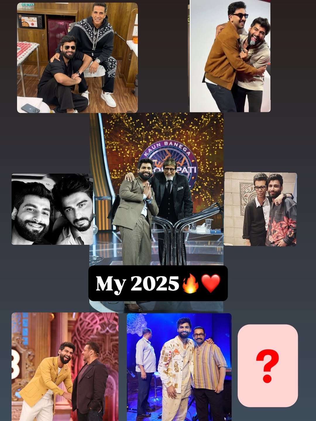 Photo by Harsh Gujral on December 30, 2025. May be a selfie of one or more people, people smiling, people kissing, poster, calendar and text.