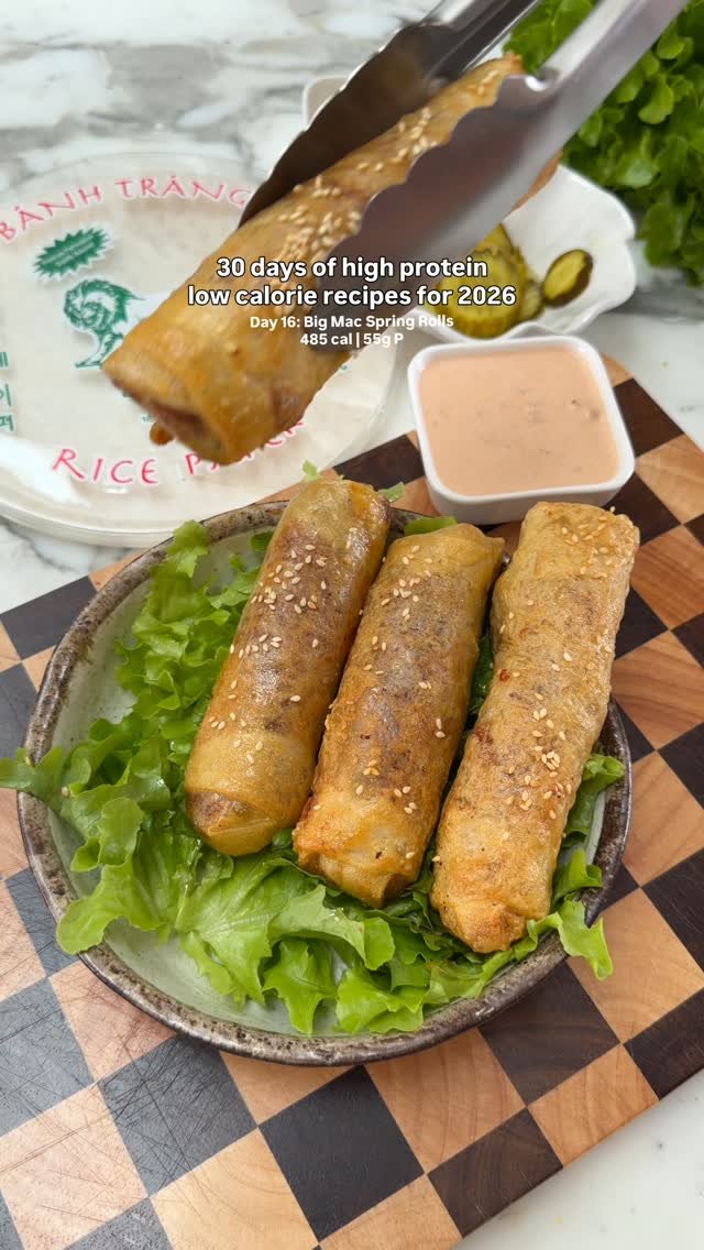 recipesbyvictoria 게시물 이미지: DAY 16: BIG MAC RICE PAPER SPRING ROLLS 🍔...