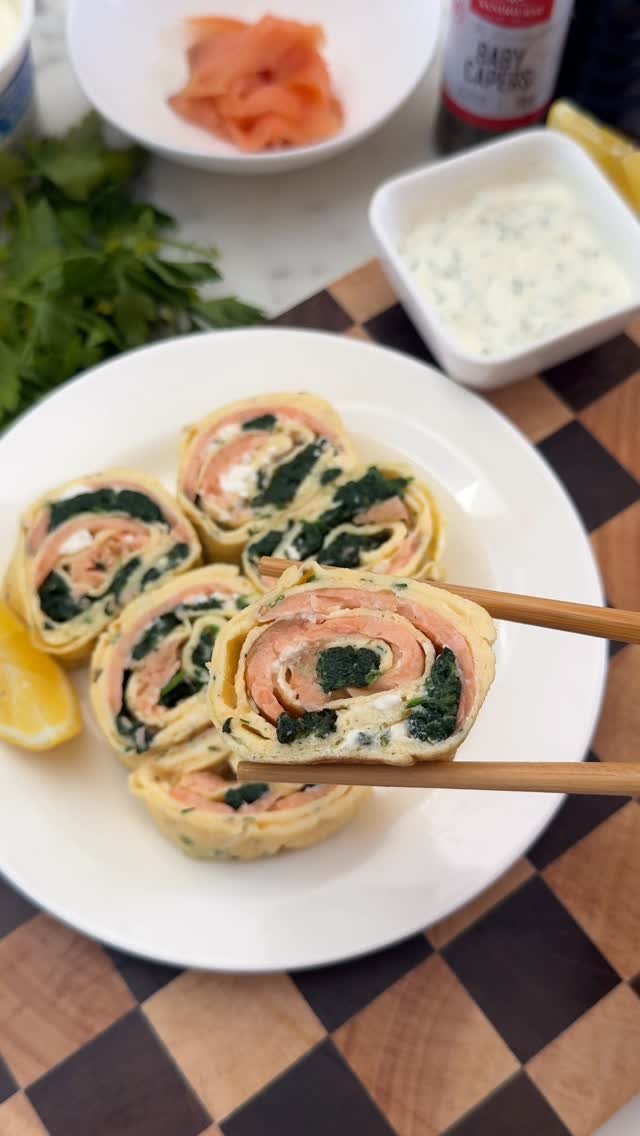 recipesbyvictoria 게시물 이미지: HERBY, FETA & SALMON TAMAGOYAKI 🍳 Comment...