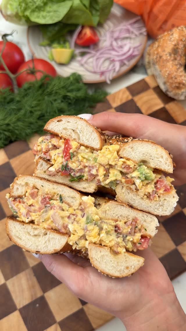 recipesbyvictoria 게시물 이미지: CHOP BREAKFAST BAGEL 🥯 Comment “BAGEL” and...