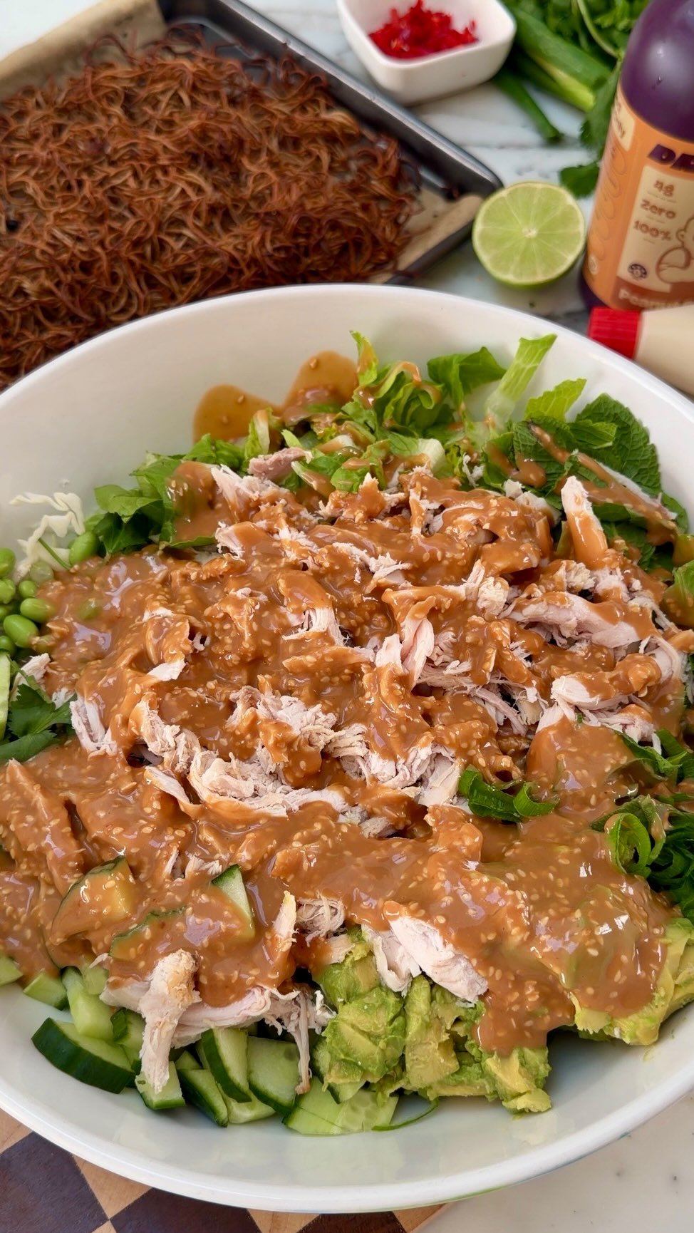 recipesbyvictoria 게시물 이미지: DAY 6: CRISPY SOBA NOODLE SALAD with a creamy...