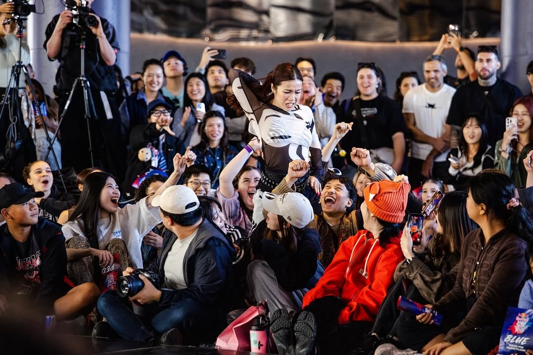 Photo by Red Bull Australia on April 18, 2026. May be an image of one or more people, skateboard, costume, crowd and text.