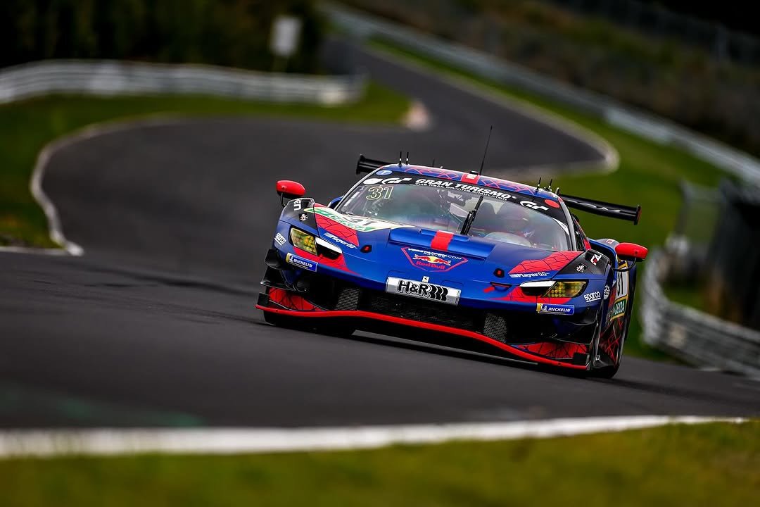 Photo shared by Red Bull Motorsports on September 27, 2025 tagging @verstappencom. May be an image of racing vehicles, race car and text.