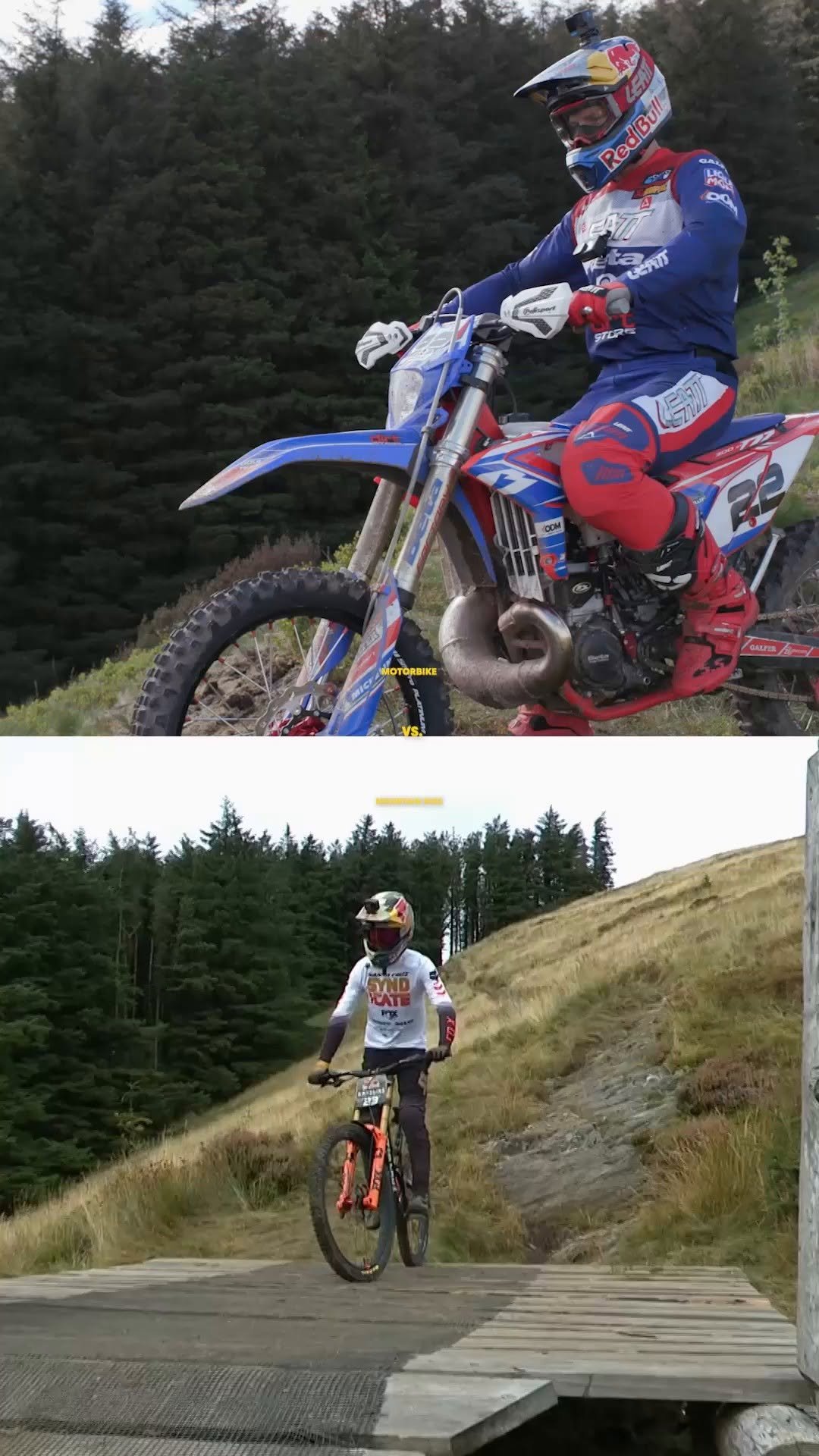 redbullmotorsports 게시물 이미지: Two wheels, one track, zero chill 🏍️🚲💨...