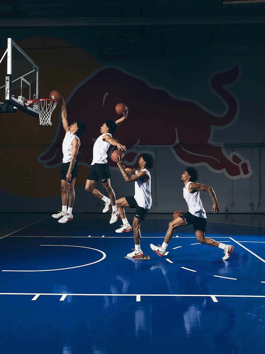 Photo shared by Red Bull USA 🇺🇸 on October 22, 2025 tagging @dylharpp. May be an image of volleyball, basketball, basketball jersey, backboard, ball, sports equipment, basketball court and text.