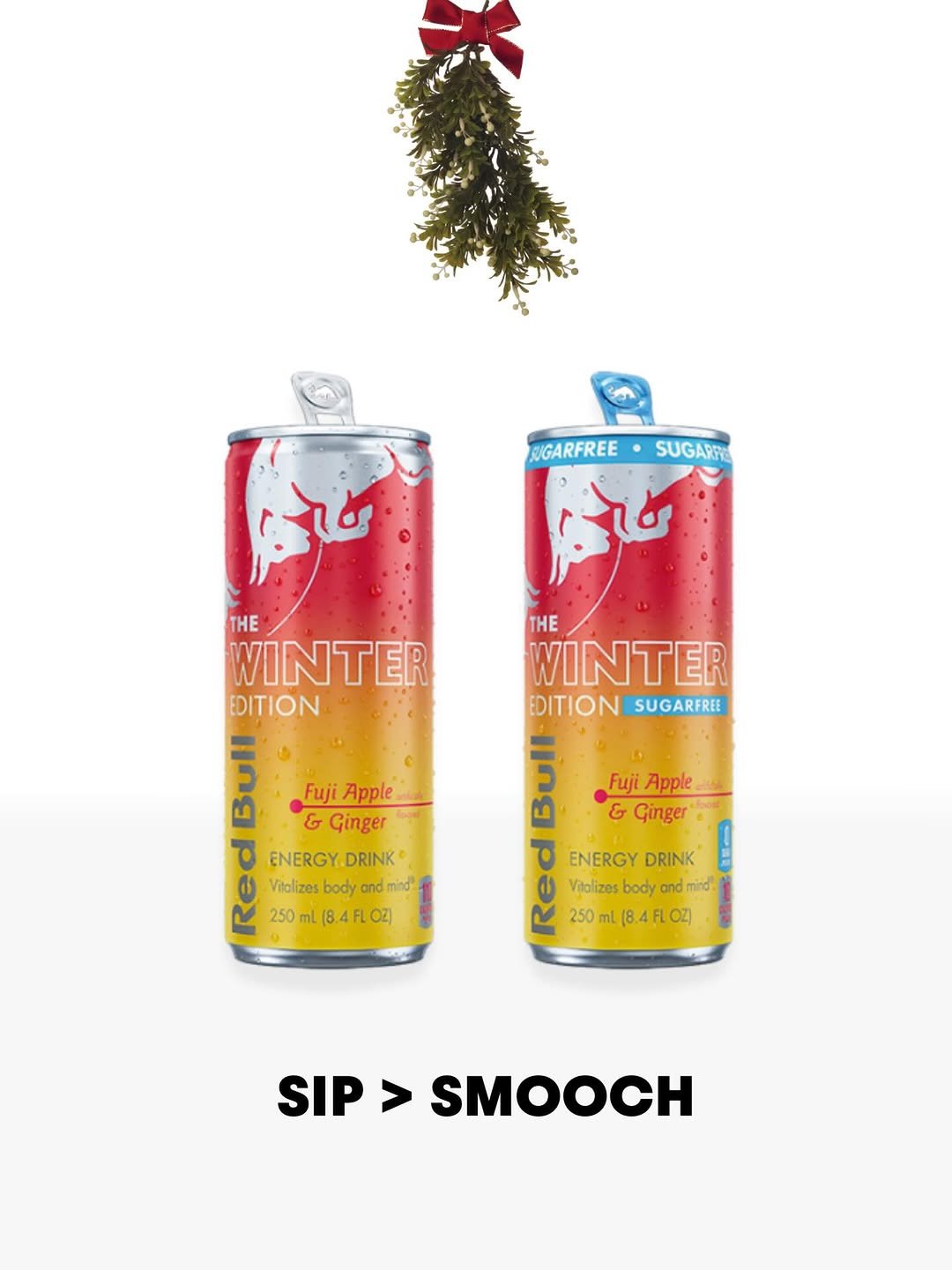 Photo by Red Bull USA 🇺🇸 on December 08, 2025. May be an image of ‎sparkling water, juice and ‎text that says '‎NIGARFREE SUGARP HE WINTER EDITION ים- Fuji Apple & Ginger ENERGY.DRINK ENERGY DRINK Vitolizes body and Violizesbodyandmind mind 250m 50mL(8.4FLOZ) Fuji Apple & Ginger HE WINTER EDITIONI SUGARFREE L5m ENERGY ENERGYDRINK DRINK Vializesbodyandmind mind Vitalizes body 250 ml 250ml(8.4FLOZ) OZ) SIP > SMOOCH‎'‎‎.