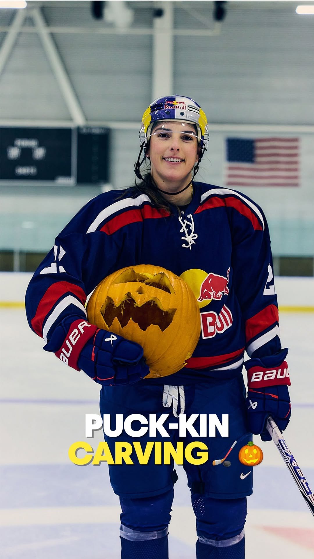 redbullusa 게시물 이미지: pumpkin carving? nah, puck-kin carving 🎃 @hilaryknight