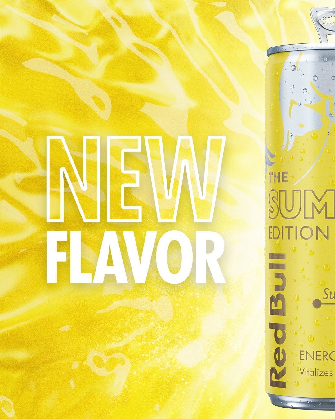 Photo by Red Bull USA 🇺🇸 on April 27, 2026. May be an image of juice, lemonade, sparkling water and text that says 'NEW THE SUM FLAVOR EDITION မ O aE ENER 'Vitálizes Su'.