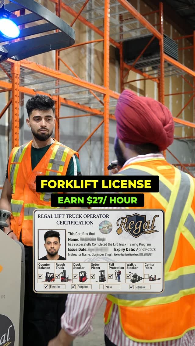regalforklift 게시물 이미지: FORKLIFT LICENSE EARN $27/ HOUR #regalforklift...