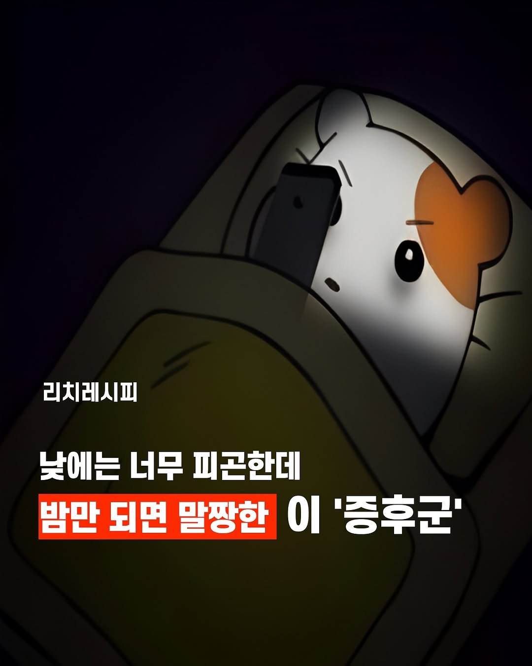 rich_recipe_ 게시물 이미지: 🛌 낮에는 피곤한데 저녁에는 멀쩡하면 이 증후군!

📢  DSPS...