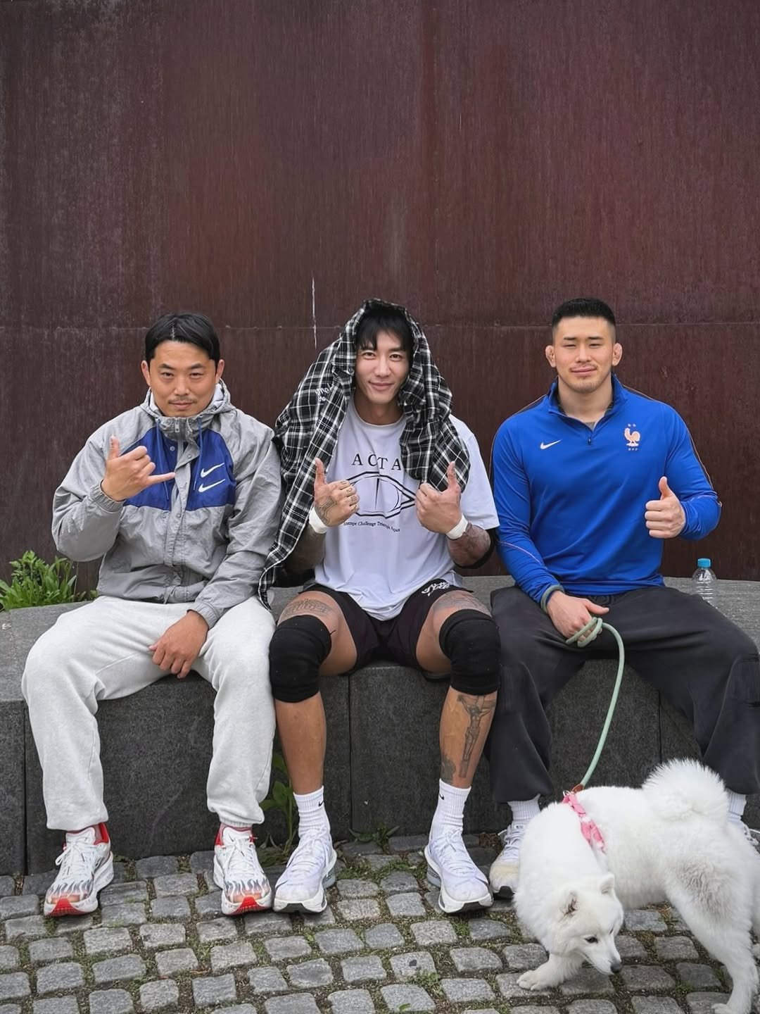 Photo shared by 🇰🇷KUHYUNHO/구현호/ 具贤皓 on April 21, 2026 tagging @korea_person, @prep_wrestling_academy, and @mykey__mikey. May be an image of Bedlington terrier, sportswear, outdoors and text.