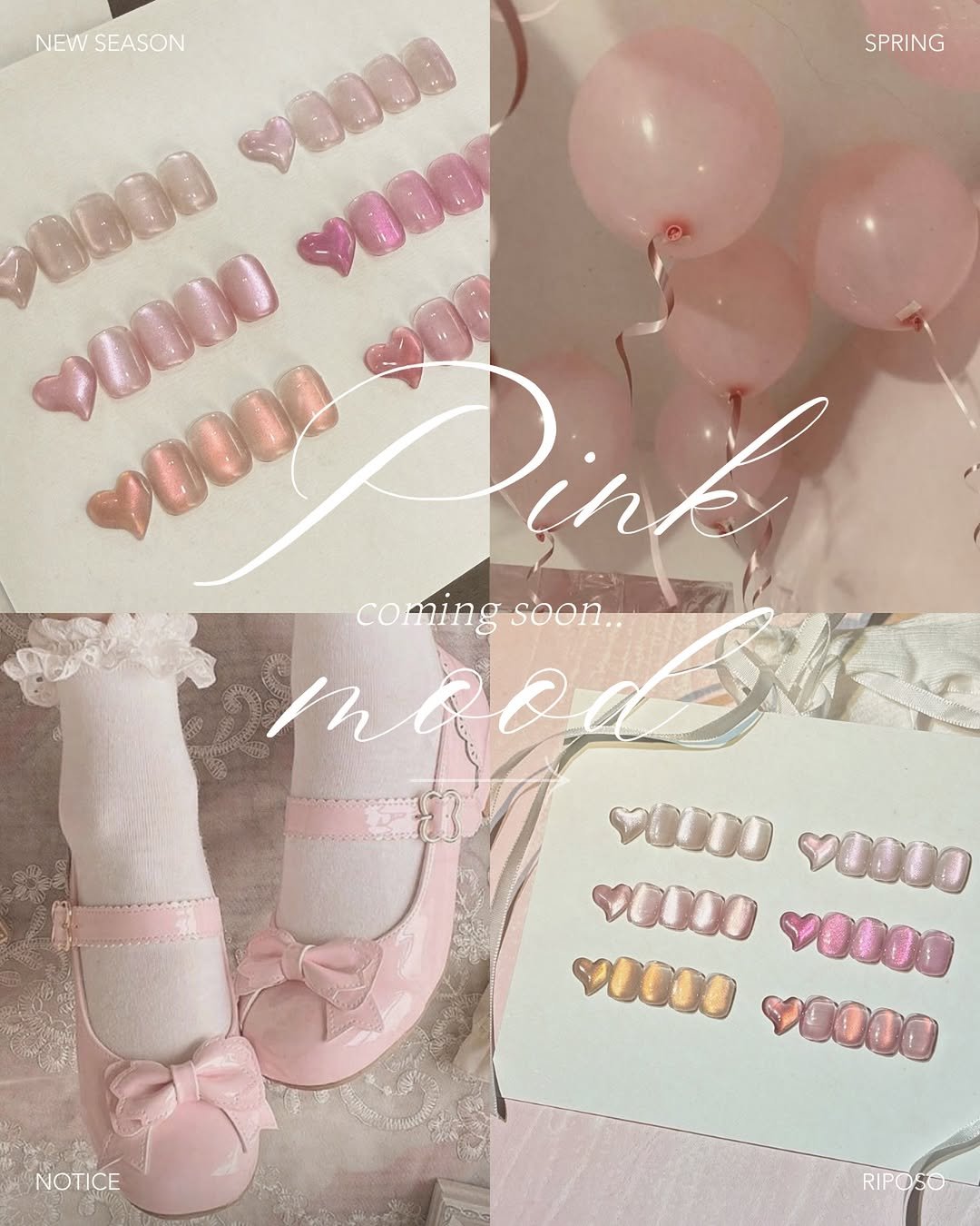 Photo by riposò official on February 12, 2026. May be an image of one or more people, fingernails and text that says 'SPRING NEW SEASON oBaBa PиBaH) DOODO ф000 oPink Pink YORO coming comingsoon.. medl CO soon. CIAASE mho ih VECTO ១០០០០ 50000 ១០០ 00000 40000 NOTICE RIPO5O'.