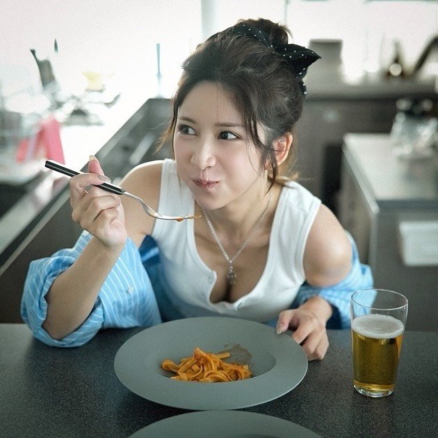 Photo by 七ツ森りり on November 10, 2025. May be an image of pasta, spaghetti, fork and text.