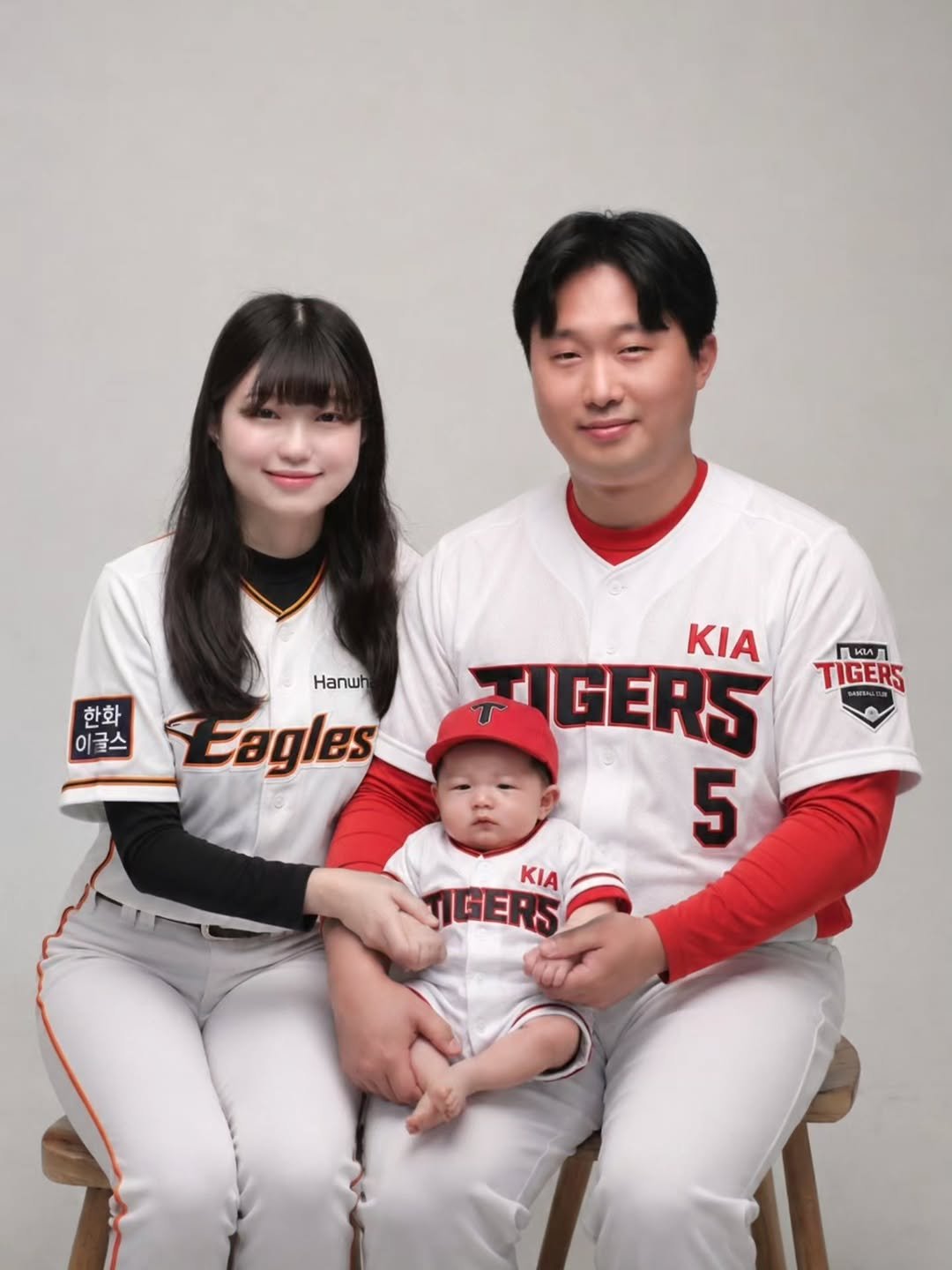 rlawlsry 게시물 이미지: 드디어 첫 가족사진👨‍👩‍👦

지피티한테 야구유니폼 입혀달랬는데,
야구선수 가족을...