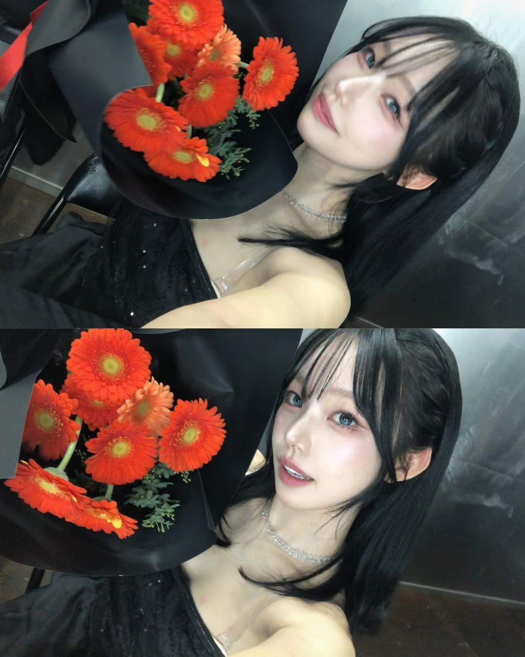 Photo by 은방울 on January 25, 2026. May be an image of one or more people, hair, prairie gentian, baby's-breath and text.