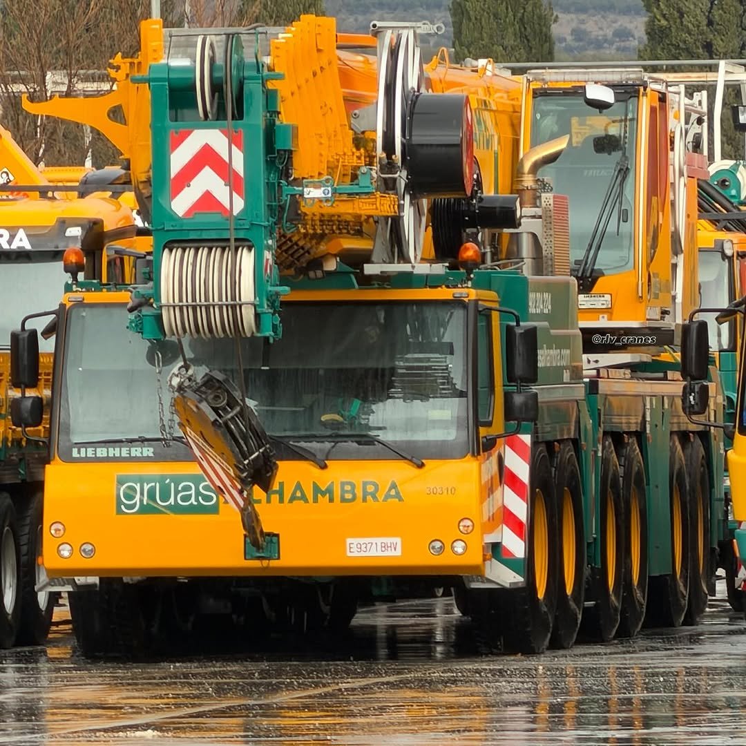 Photo shared by Renato on December 29, 2025 tagging @gruasalhambra. May be an image of snowplow, forklift, crane and text.