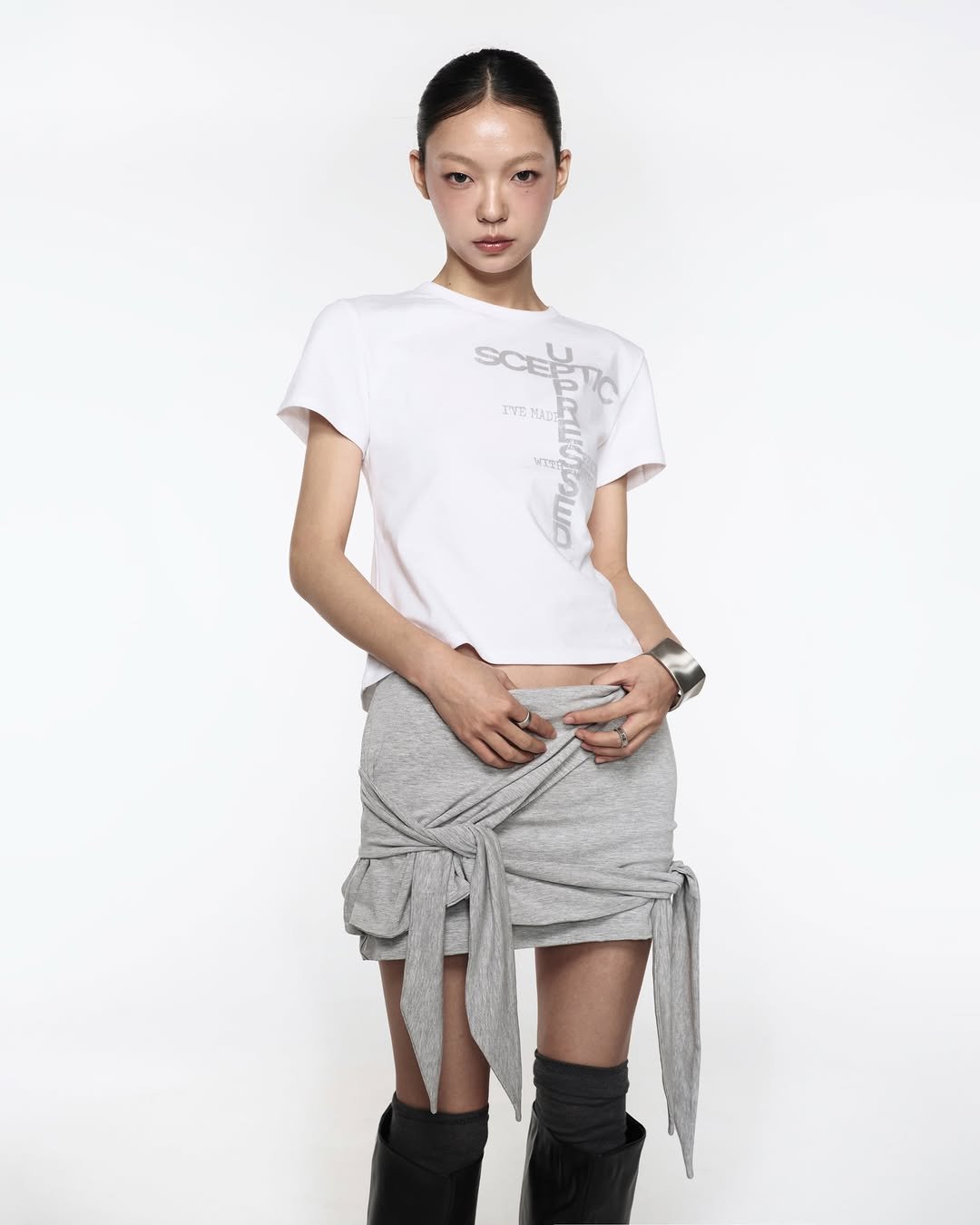 Photo by ROCKCAKE on February 09, 2026. May be an image of skirt, drawstring, miniskirt and text.