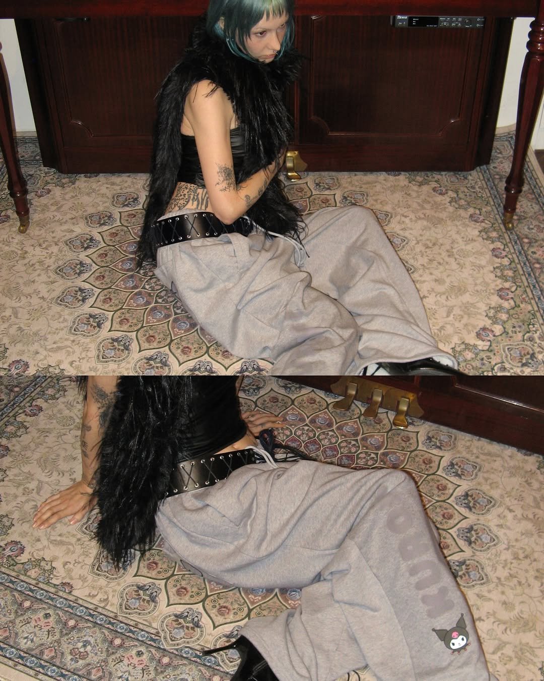 Photo by ROCKCAKE on December 29, 2025. May be an image of fishnet stockings, shawl and text.