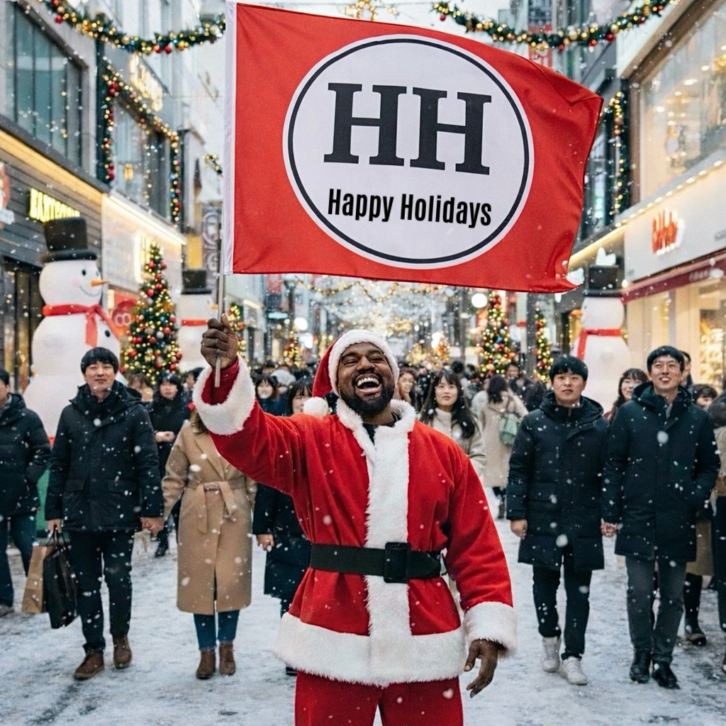 Photo by SEONGSU KIM on December 24, 2025. May be an image of snowman and text that says 'ΗΗ Happy HappyHolidays Holidays'.