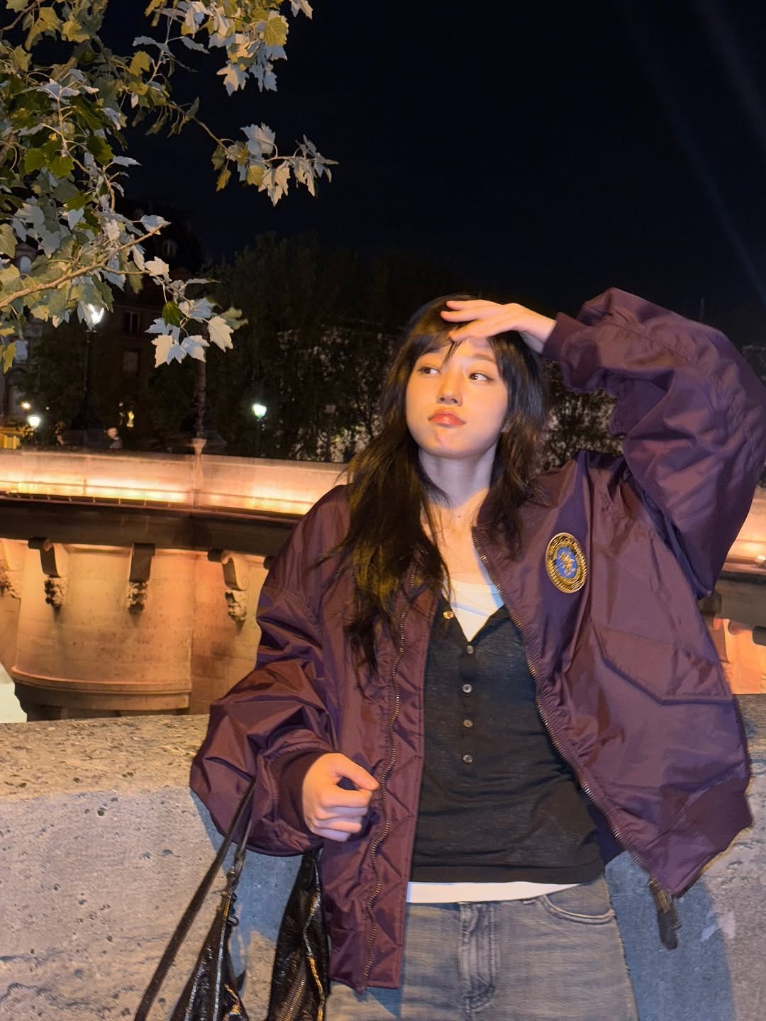 Photo shared by 노윤서 on October 07, 2025 tagging @balenciaga. May be an image of 1 person, parka, flight jacket, coat and text.