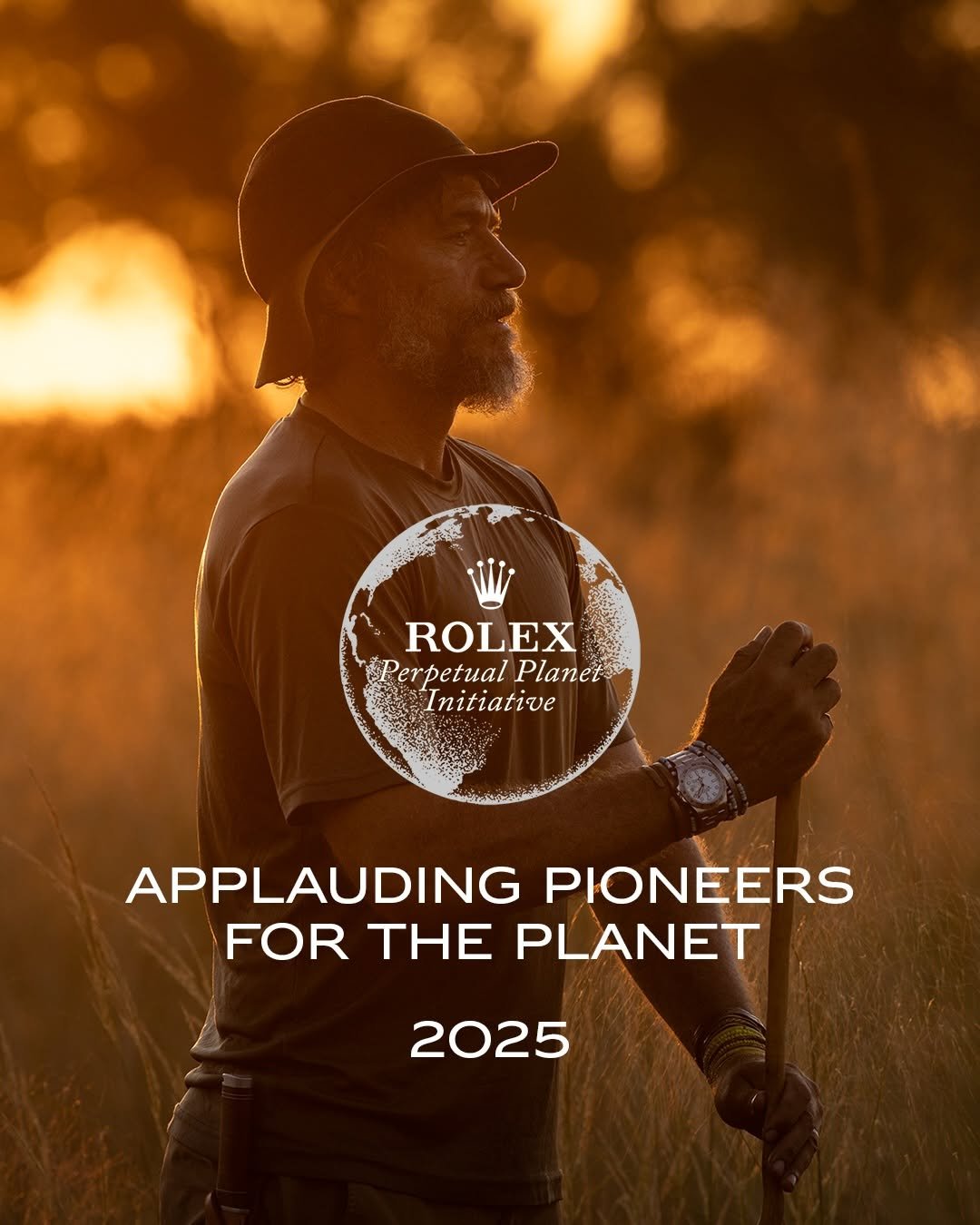 Photo by ROLEX on January 07, 2026. May be an image of standing, magazine, poster, plant, outdoors and text that says 'ROLEX Perpetual Plane Initiative APPLAUDING PIONEERS FOR THE PLANET 2025'.
