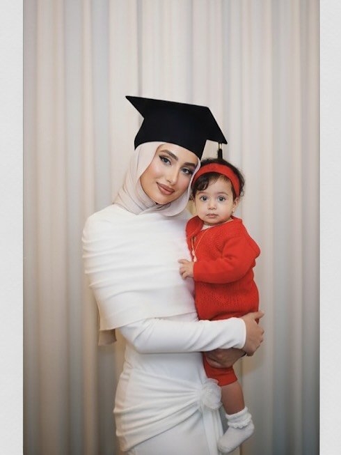 Photo by رغـد | Raghad on September 17, 2025. May be an image of 1 person, baby and headscarf.