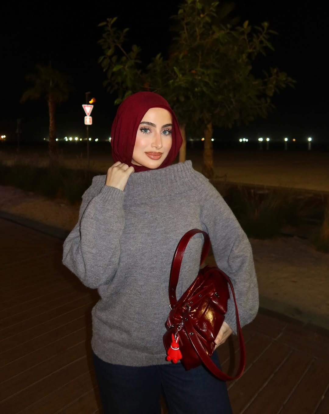 Photo by رغـد | Raghad on December 22, 2025. May be an image of headscarf, purse and text.