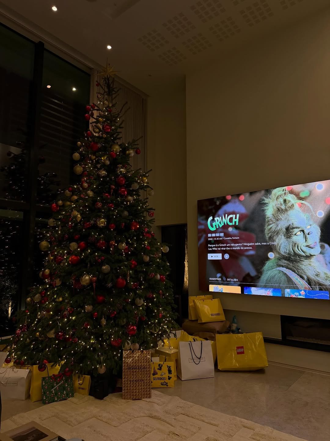 Photo by Rúben Gato Dias on December 25, 2025. May be an image of television, christmas tree, tinsel and text.