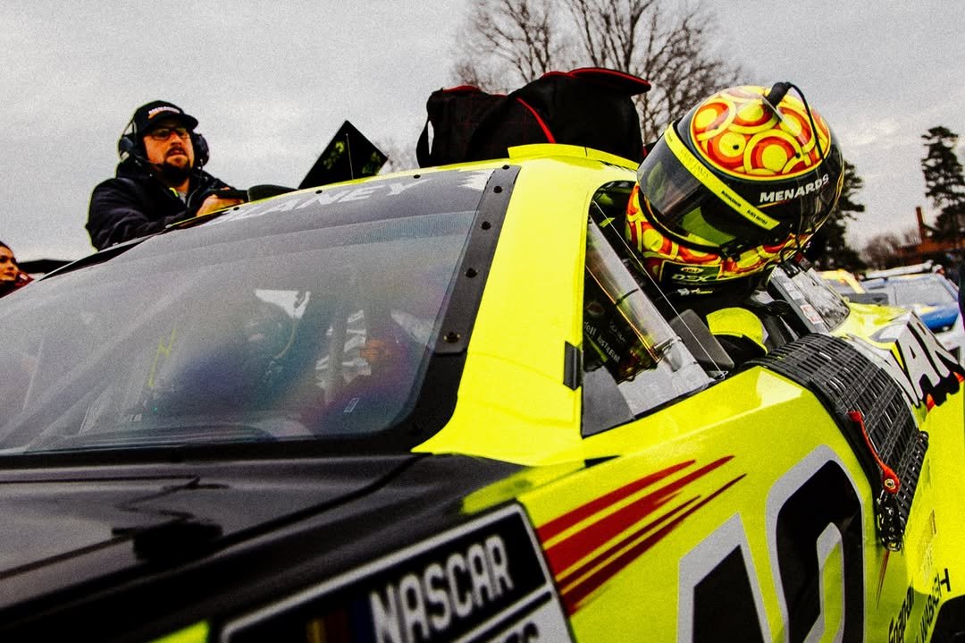 Photo shared by Ryan Blaney on February 05, 2026 tagging @team_penske. May be an image of racing vehicles, race car and text.