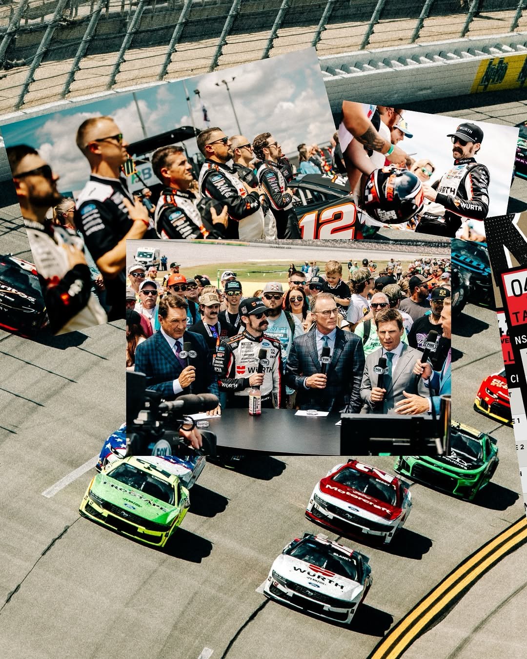 Photo shared by Ryan Blaney on April 27, 2026 tagging @fordracing, @team_penske, and @wurth_usa. May be an image of racing vehicles, race car and text.