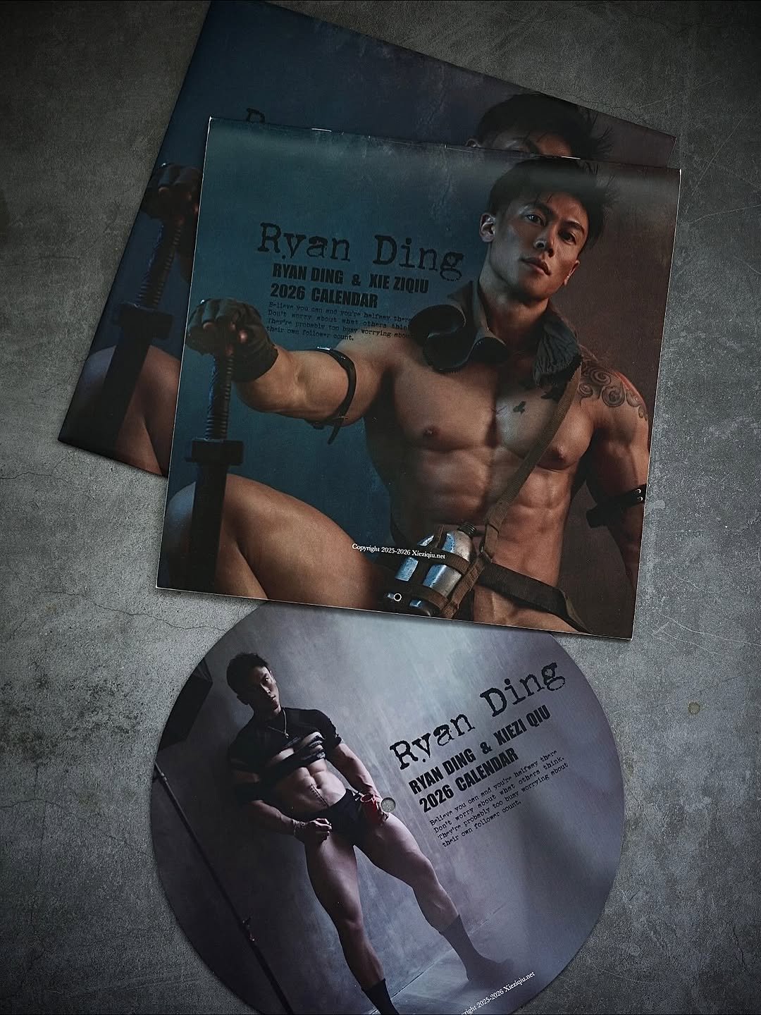 Photo by Ryan Ding on November 12, 2025. May be an image of poster, mouse pad, magazine and text that says '21.ャ.d桃m Ryan van T DING CALE CALEN RV RYAN YANDING 2026'.