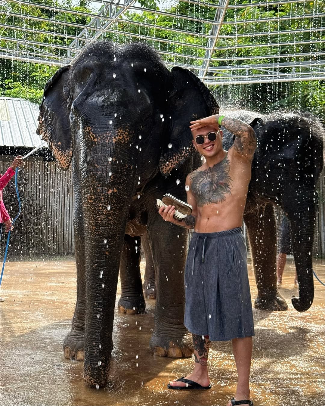 Photo by 돌쇠 on August 17, 2025. May be an image of 1 person and elephant.