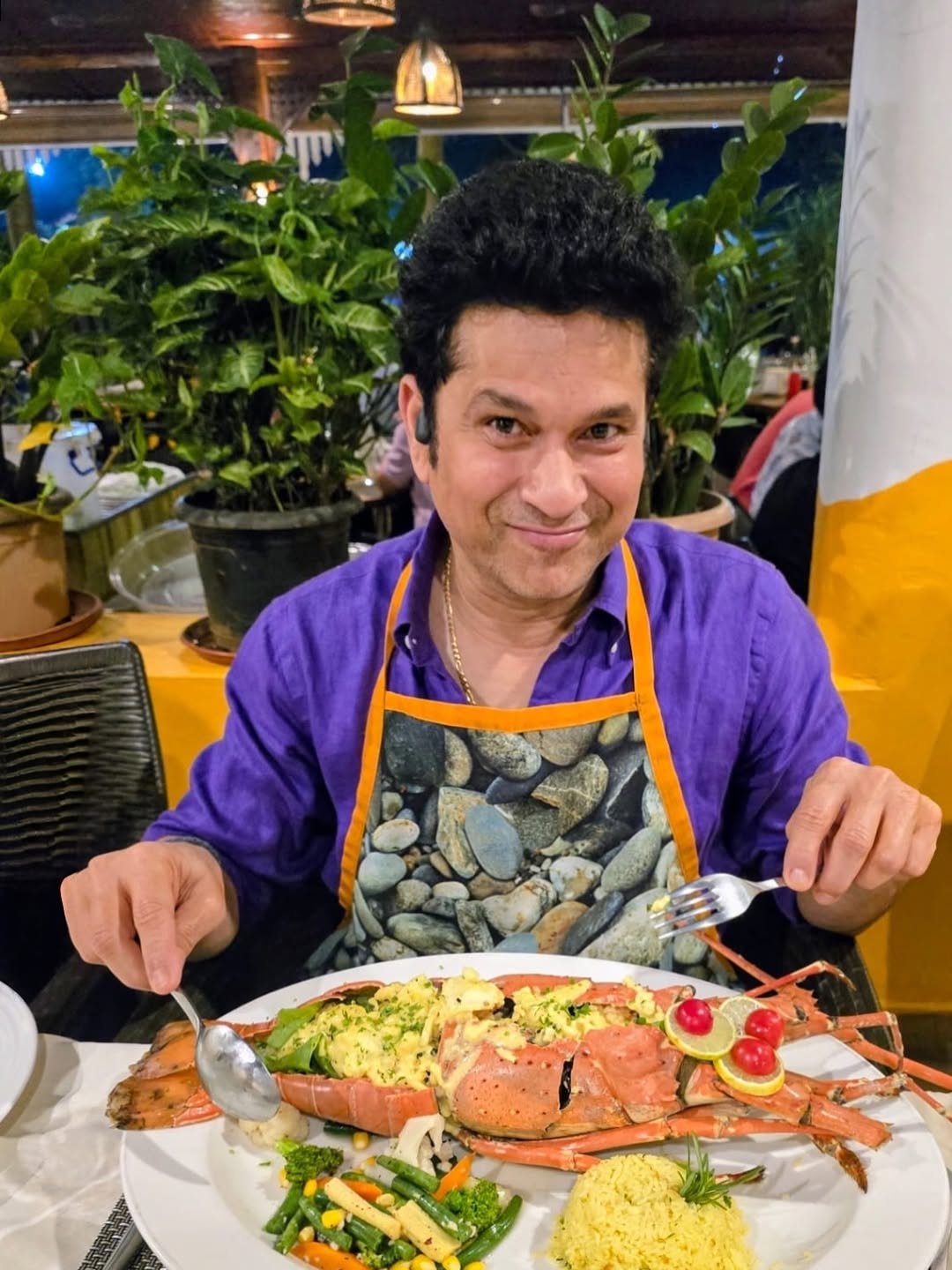 Photo by Sachin Tendulkar on December 20, 2025. May be an image of paella, biryani, apron and text.