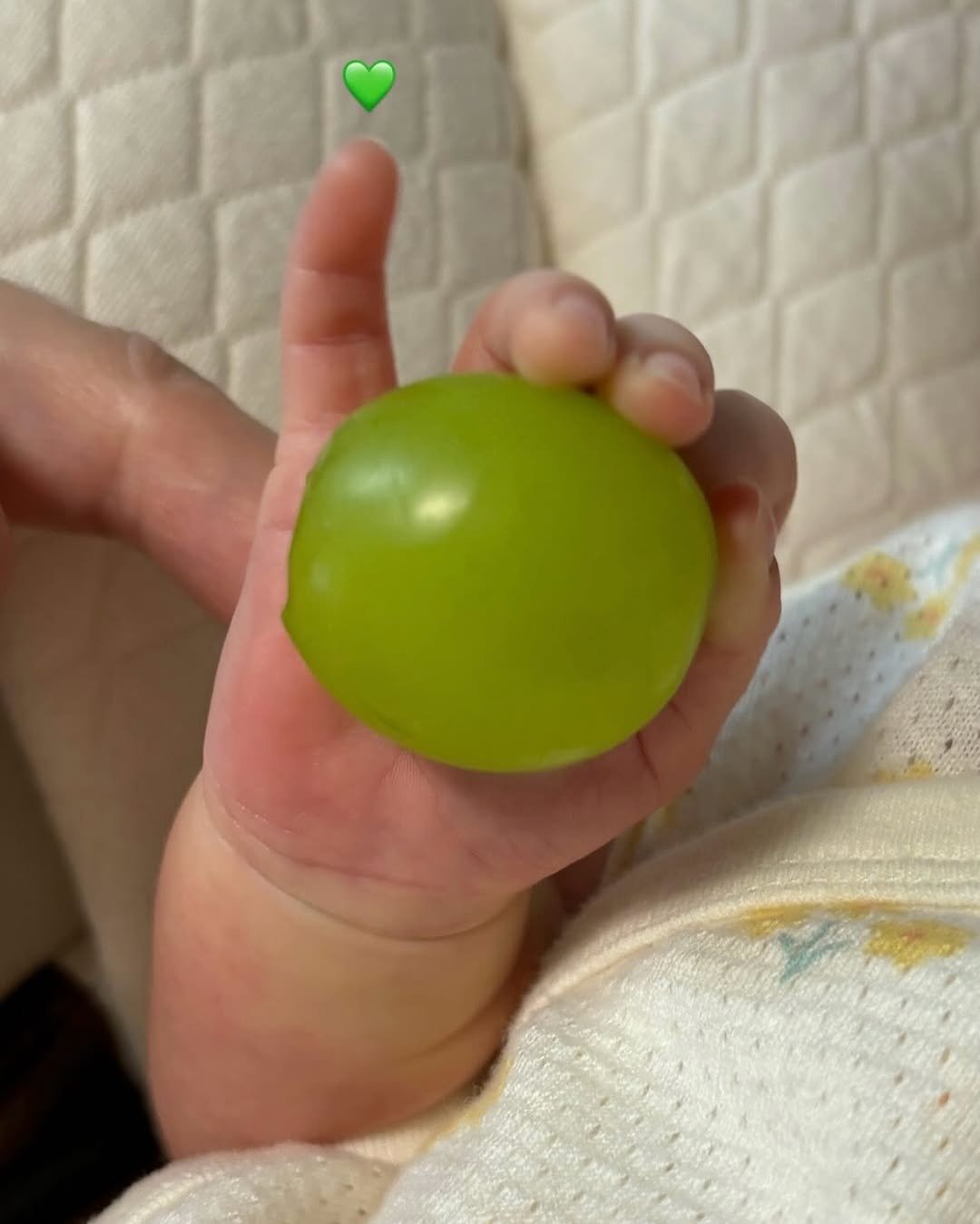 Photo shared by 새미 on September 29, 2025 tagging @100_s.woo. May be an image of baby, fruit and text.