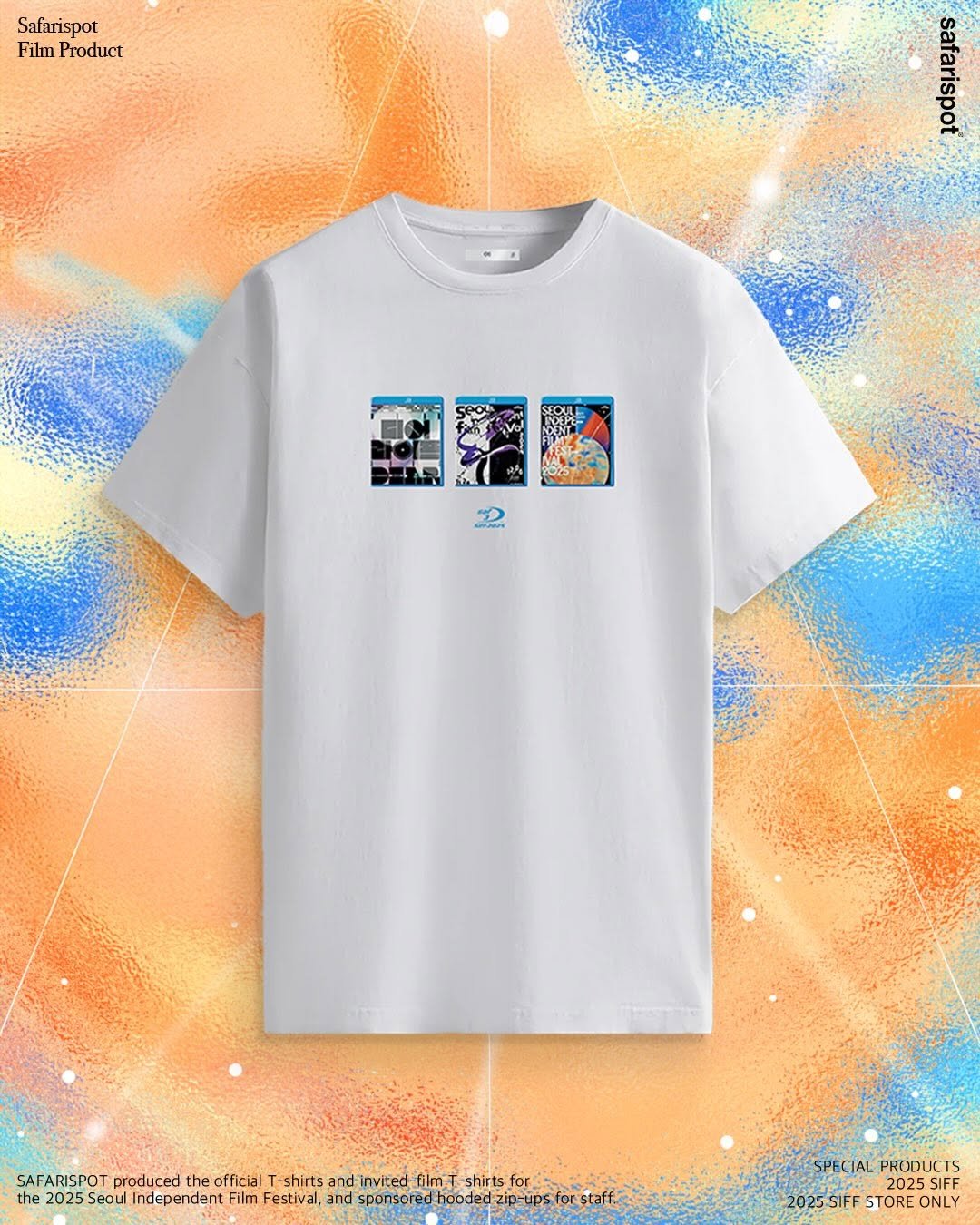 Photo shared by safarispot on November 20, 2025 tagging @siff.kr. May be a graphic of text that says 'Safarispot Film Product eea 1 _A 2 produced the official T-shirts and Irvited fllm shirts the 2025 SAFARISPOT Seoul Independent Film Festival, and sponsored 90Te pa,adsoseb red-toodedzip-upston SPECIALPRODUCTS SPECIAL PRODUCTS 2025 2025SIFF SIFF 2025-SIFF STORE 2025SIFFSTOREONLY ONLY'.