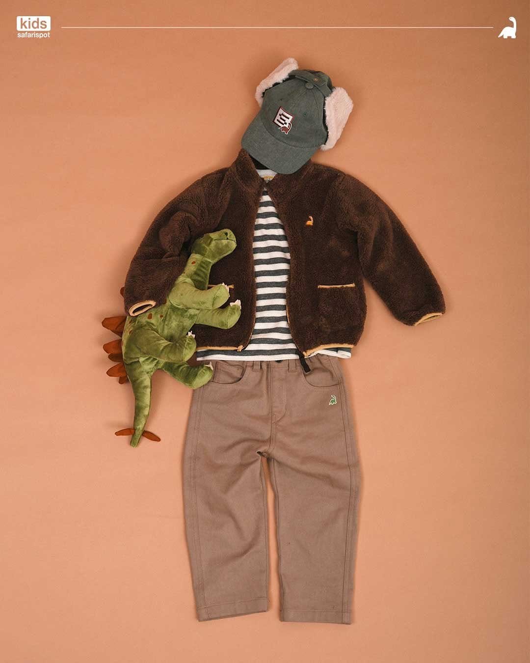 Photo shared by safarispot on November 18, 2025 tagging @safarispotkids. May be an image of duffle coat, baby shoes and text that says 'kids safarispat a'.