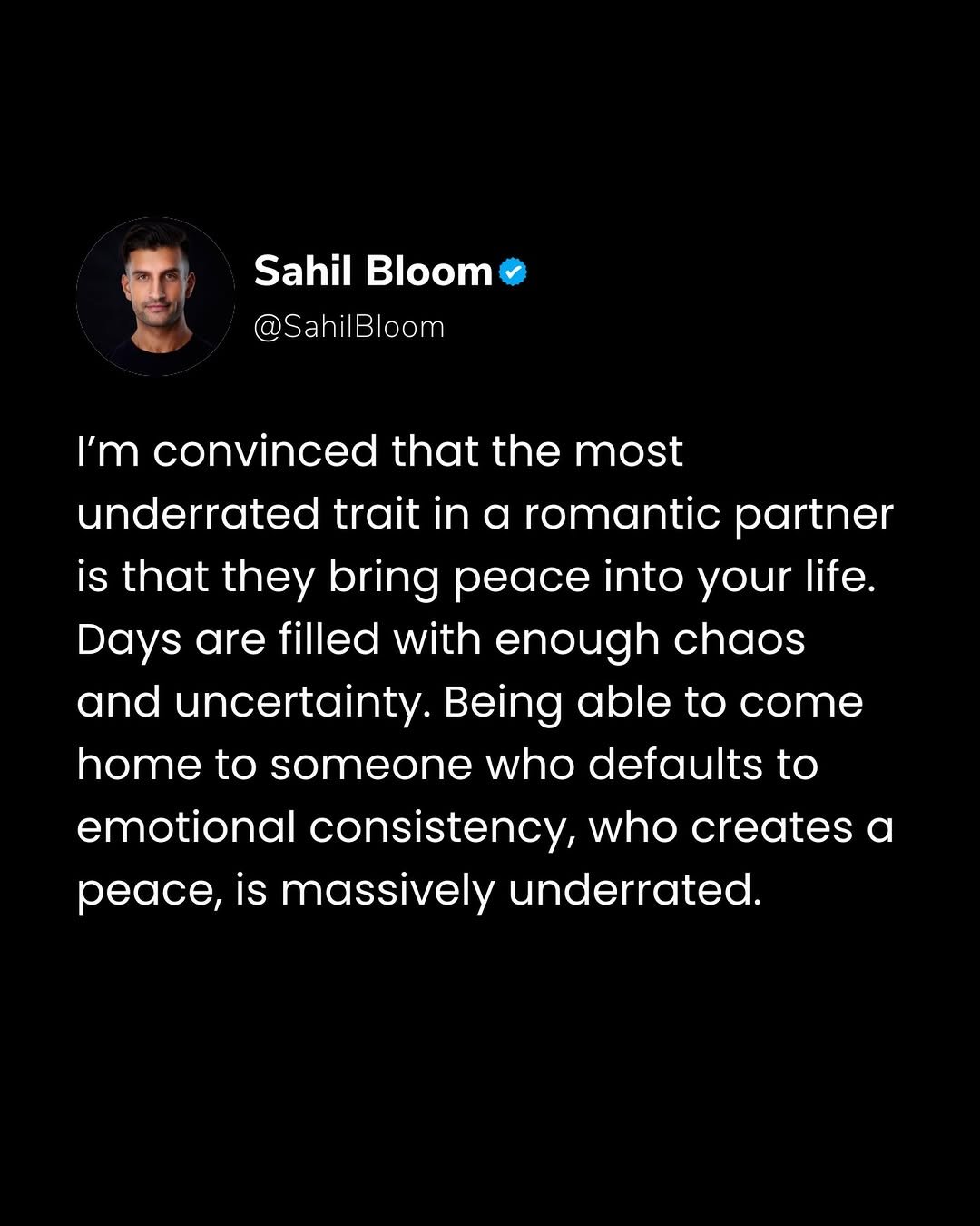 sahilbloom 게시물 이미지: Who brings peace into your life?

#growth...