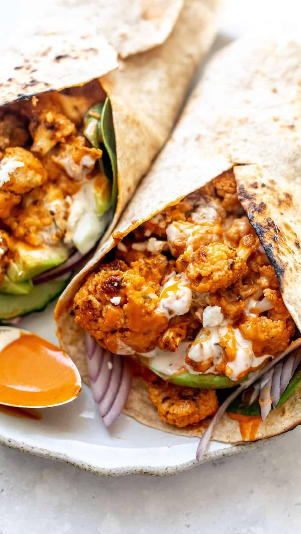 sailor_bailey 게시물 이미지: Buffalo cauliflower wraps are baked on high...