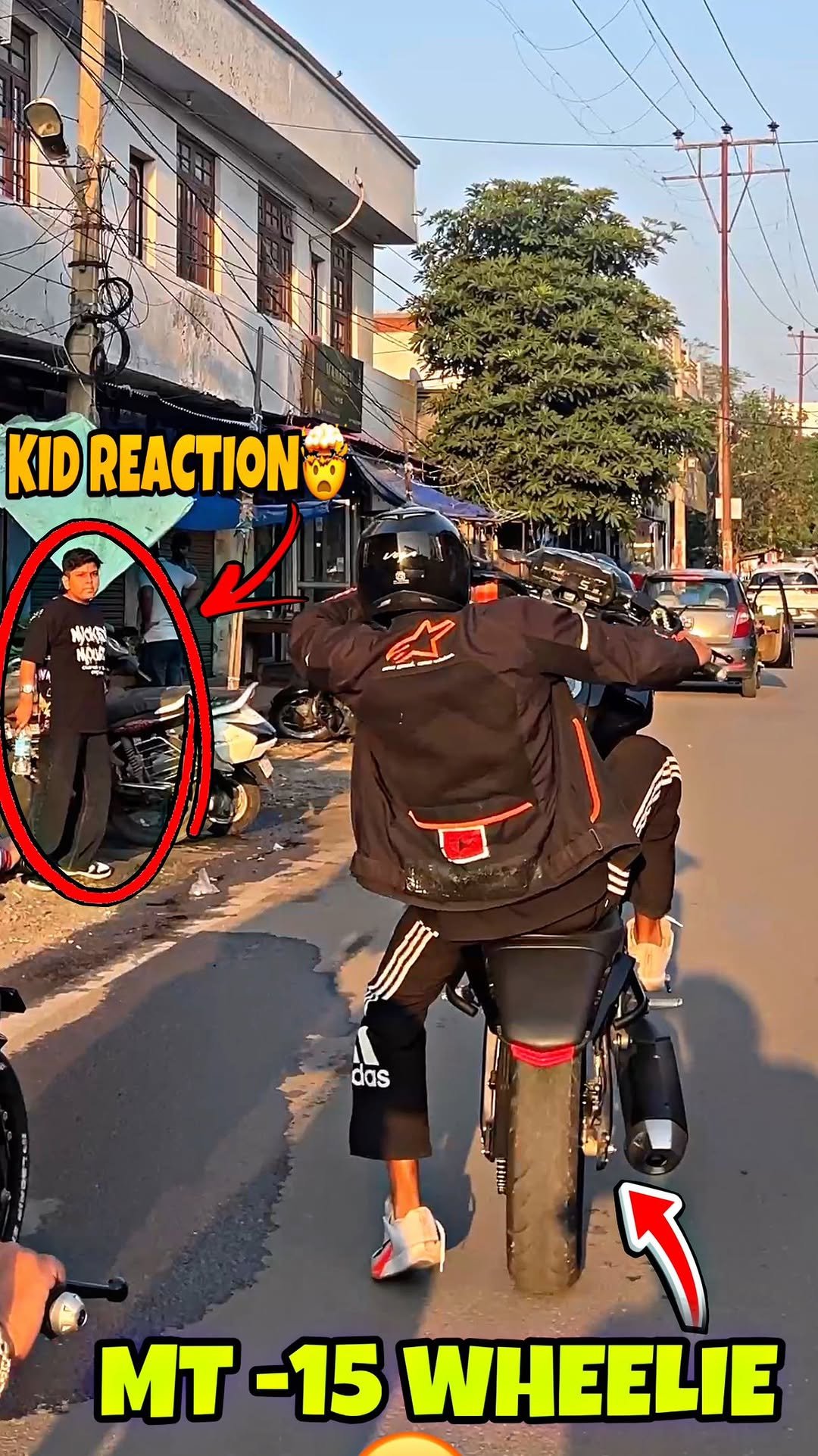sam.stunts111 게시물 이미지: MT-15 TRAFFIC WHEELIE REACTIONS⚡️
