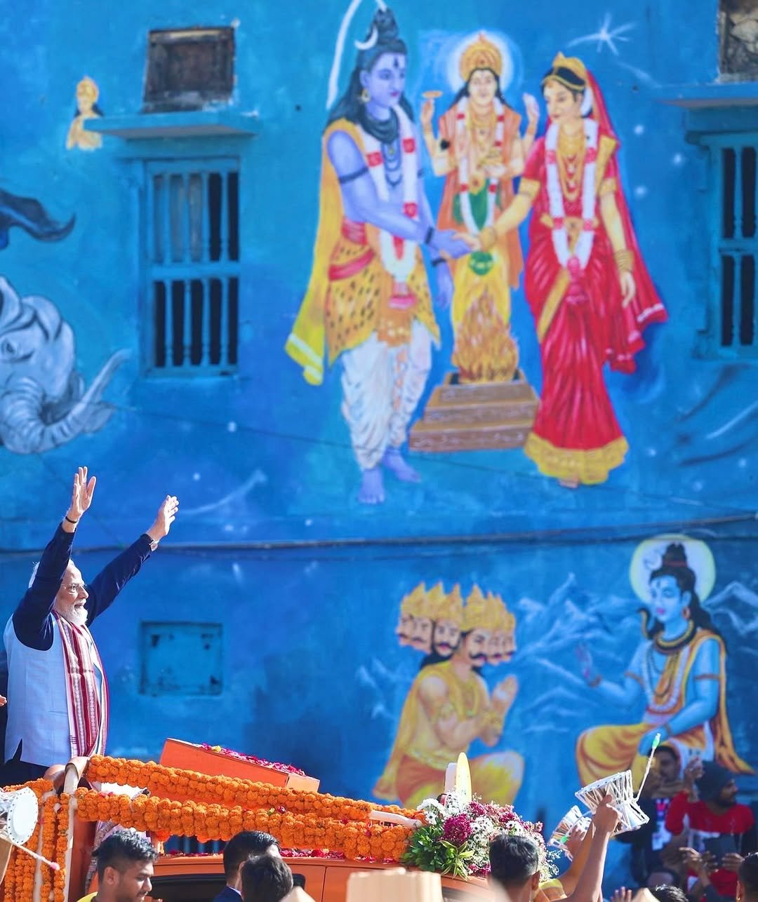 Photo shared by Dr. Sambit Patra on January 10, 2026 tagging @narendramodi. May be an image of temple and text.