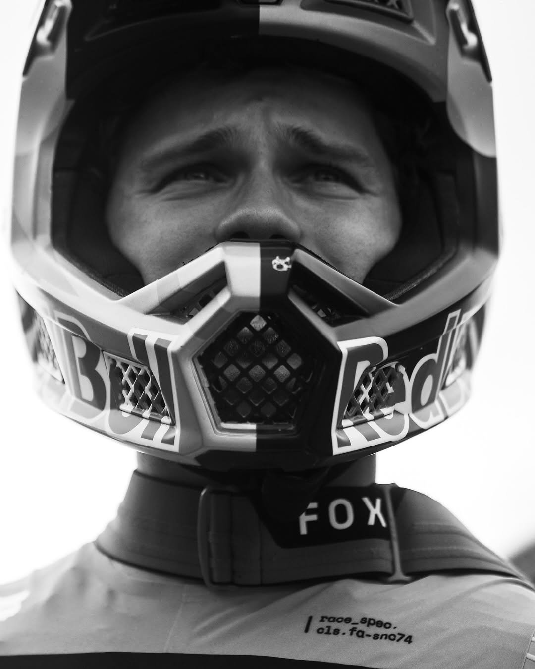 Photo shared by Santa Cruz Syndicate on December 22, 2025 tagging @santacruzbicycles, and @lauriegreenland_. May be a black-and-white image of racing vehicles, dirt bike, helmet, glasses and text.