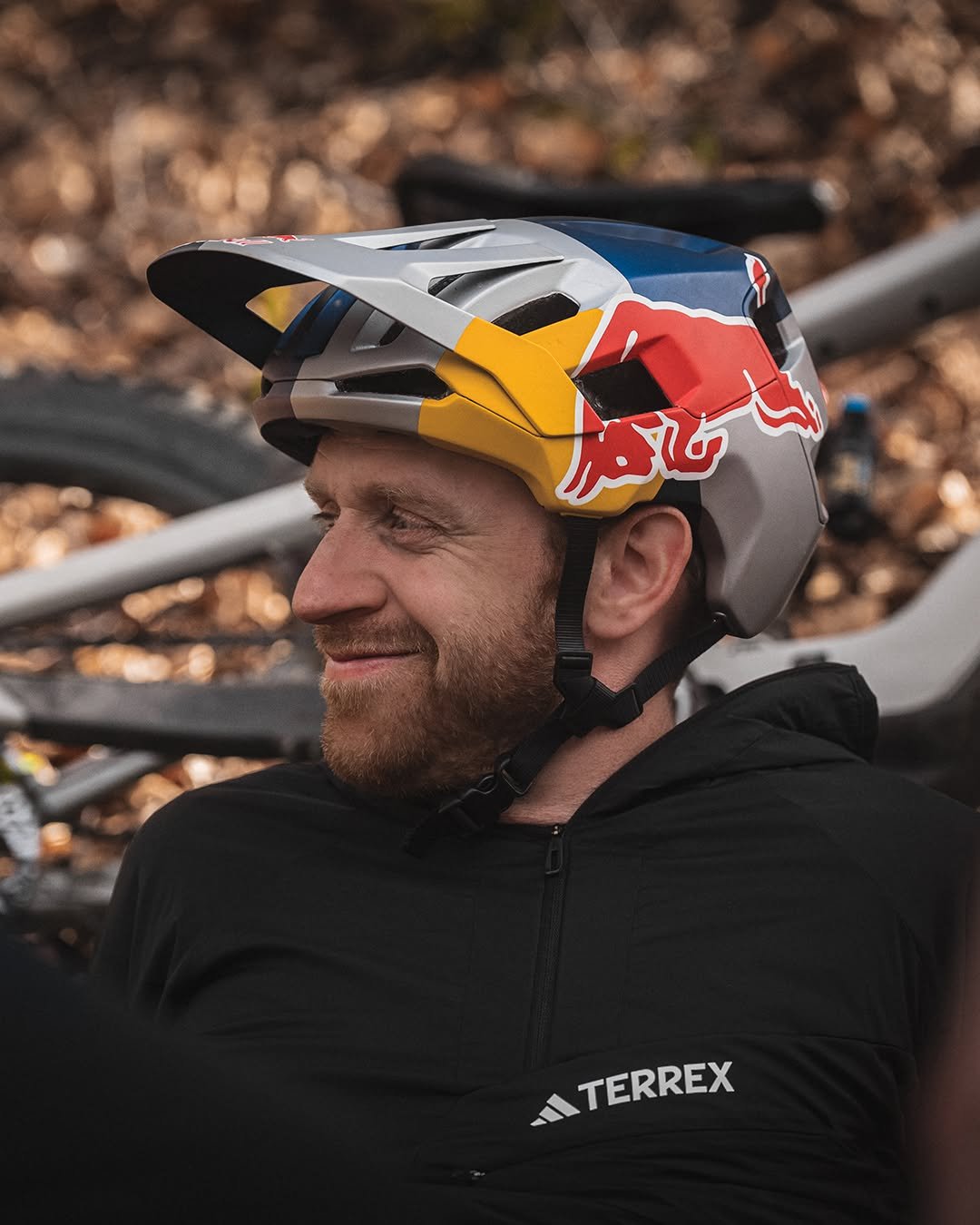 Photo shared by Bosch eBike Systems on November 10, 2025 tagging @redbull, @santacruzbicycles, @danny_macaskill, and @redbullbike. May be an image of racing vehicles, bicycle, helmet, glasses and text that says 'Z- சடு D TERREX'.