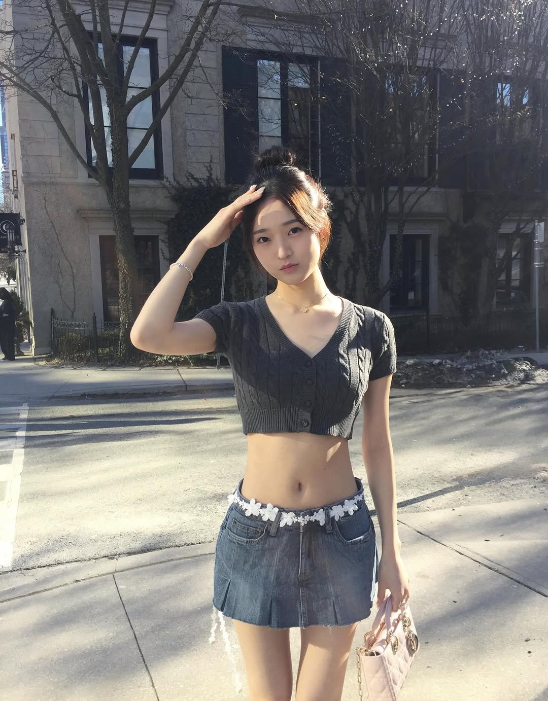 Photo by tracy 손수민 on March 10, 2026. May be an image of shorts, miniskirt, skirt and text.