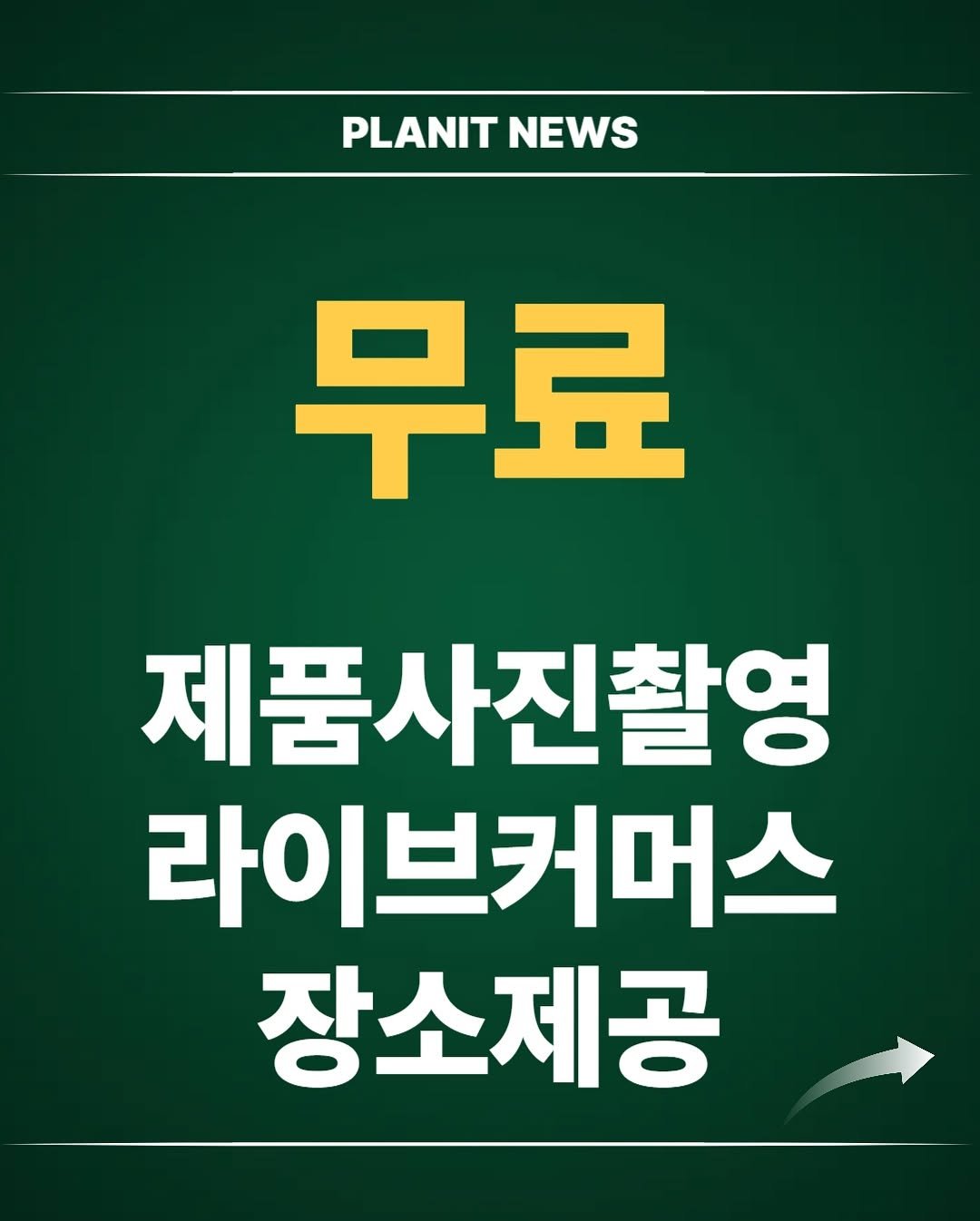 Photo by 김대영 시크리스 on August 14, 2025. May be an image of plant and text that says 'PLANIT PLANITNEWS NEWS 무료 제품사진촬영 라이브커머스 장소제공'.