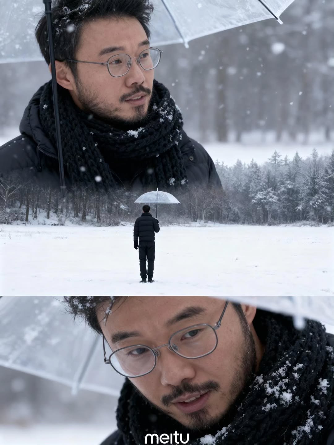 Photo by (4남매 털보아빠) 지철민 (주)바다좋은 on November 03, 2025. May be an image of one or more people, beard, duffle coat, umbrella, parka and text.