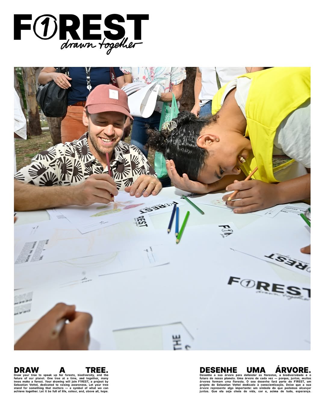 Photo shared by Sebastian Vettel on November 09, 2025 tagging @project.the.way. May be an image of poster, magazine and outdoors.