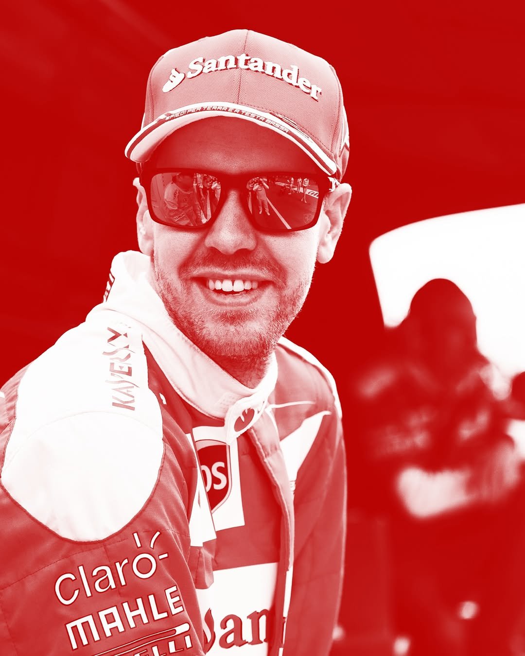 Photo by Sebastian Vettel on January 14, 2026. May be an image of racing vehicles, helmet and text.