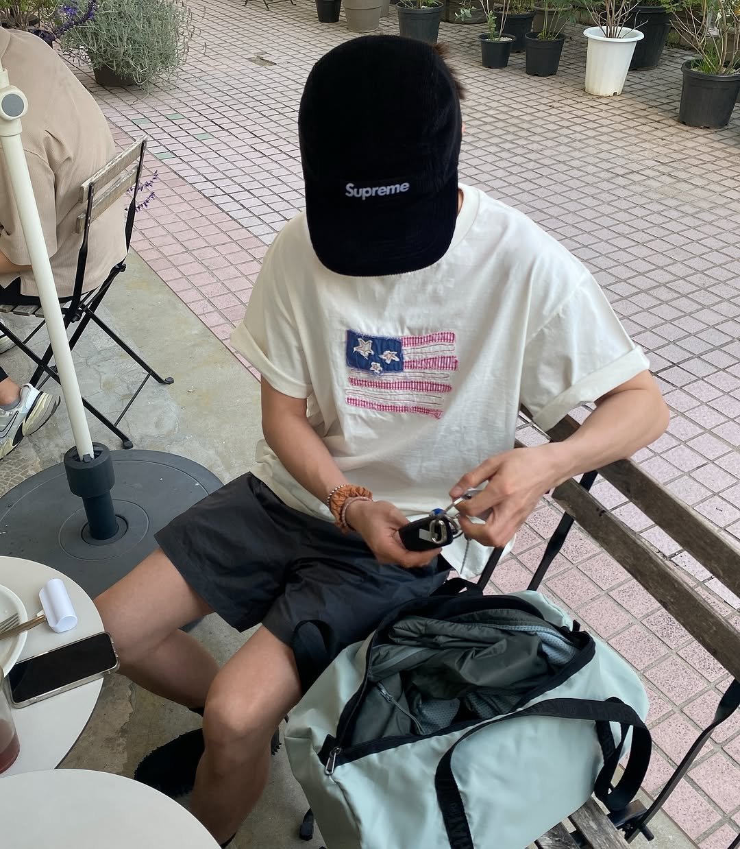 Photo shared by 심시티🦡 on June 04, 2025 tagging @mynameispeter.shop. May be an image of hat and shorts.