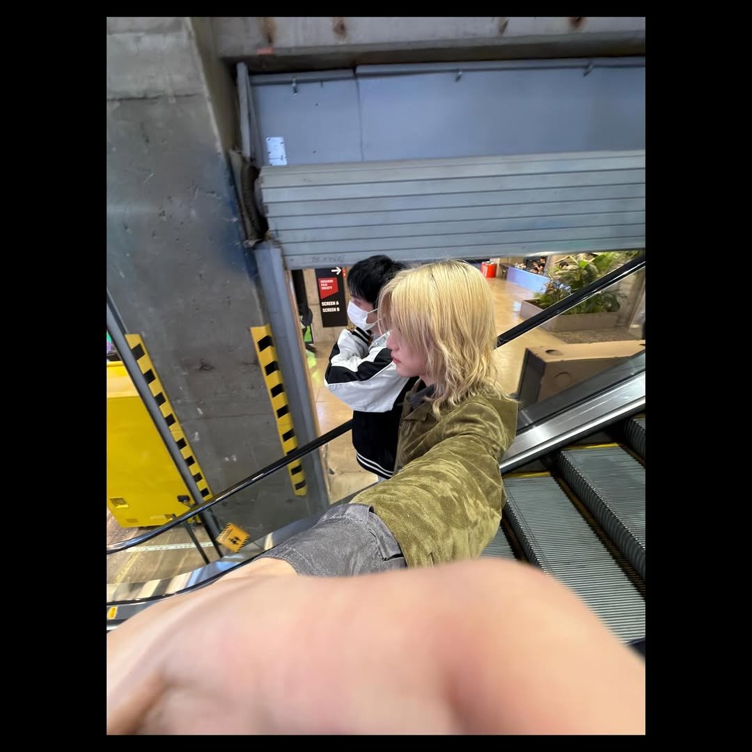 Photo shared by JONGSEOB on March 31, 2026 tagging @1007_human. May be an image of people kissing, shopping cart, ladder and text.